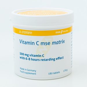 Vitamin C mse matrix 500 mg 180 tablets with 6 to 8 hours delayed release Made in Germany