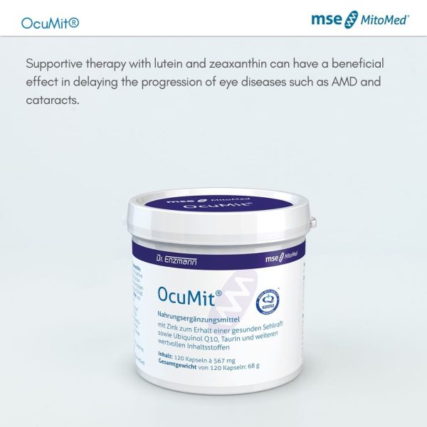 OcuMit® 120 capsules lutein and zeaxanthin, with 9 vitamins and minerals made in Germany